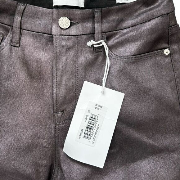 Frame Mahogany Le Crop Mini Boot Flare Jeans Size 29 Brown Bootcut Shiny NWT new - Picture 4 of 7